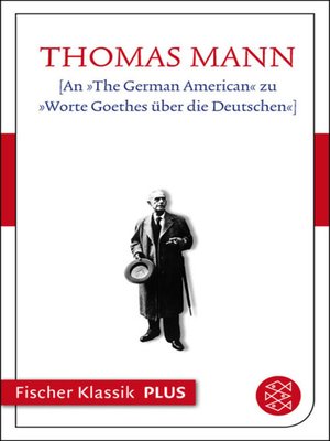 cover image of [An »The German American« zu »Worte Goethes über die Deutschen«]